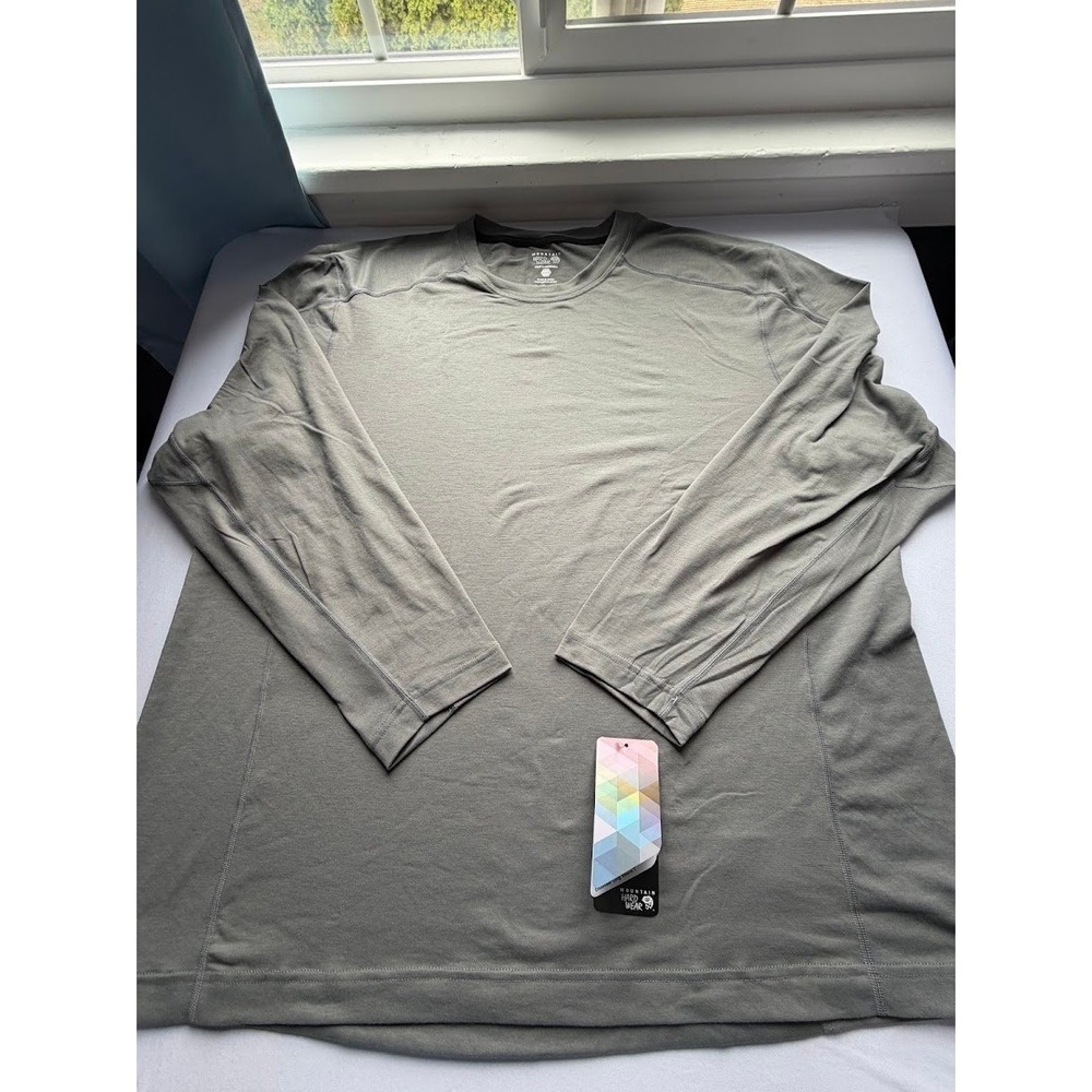 Mountain Hardwear CoolHiker Long Sleeve T Shirt XXL Grey Hiking Tee - Mens